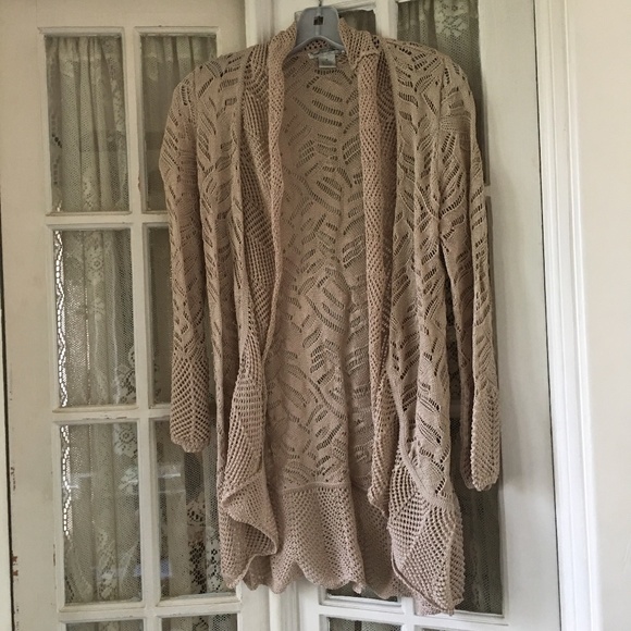 Sweaters - Open Work Cardigan Sweater